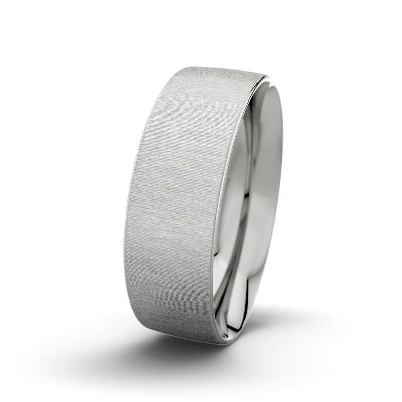 Kein Stein Palladium quermattring Jack M7 P2, Palladium 585 quermatt, von vorn