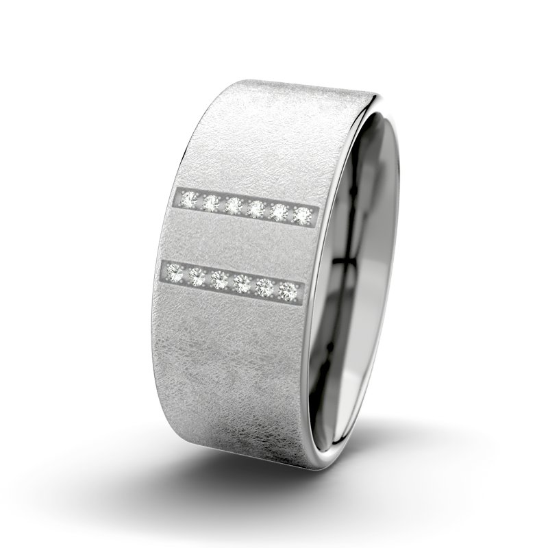 Kein Stein Palladium eismattring Jack M9 P1, Palladium 585 eismatt, von vorn