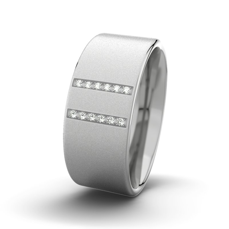 Kein Stein Platinum Sandmattfeinring Jack M9 P1, Platinum 950 Sandmattfein, von vorn