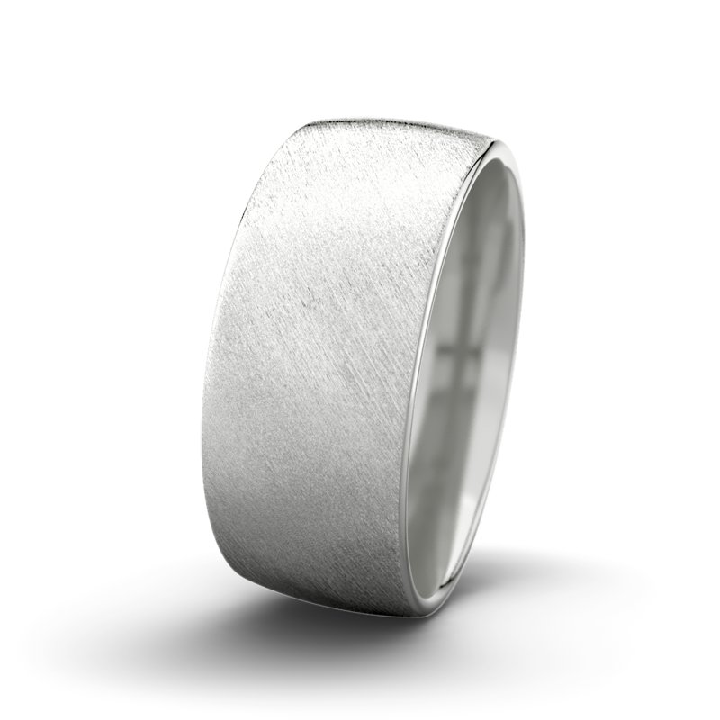 Kein Stein Sterlingsilber Schrägmattring Jack M9 P3, Sterlingsilber 925 Schrägmatt, von vorn