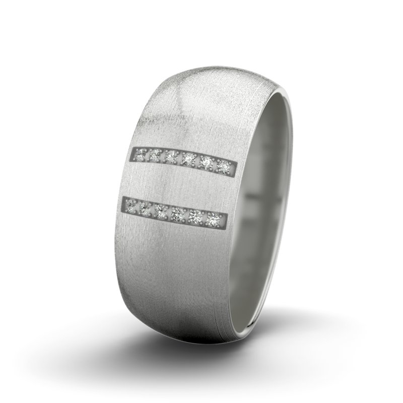 Kein Stein Sterlingsilber längsmattring Jack M9 P5, Sterlingsilber 925 längsmatt, von vorn