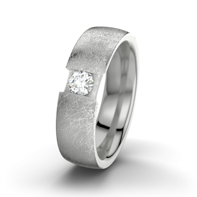 Diamantring Jacky F6, Platinum 600 eismatt, von vorn