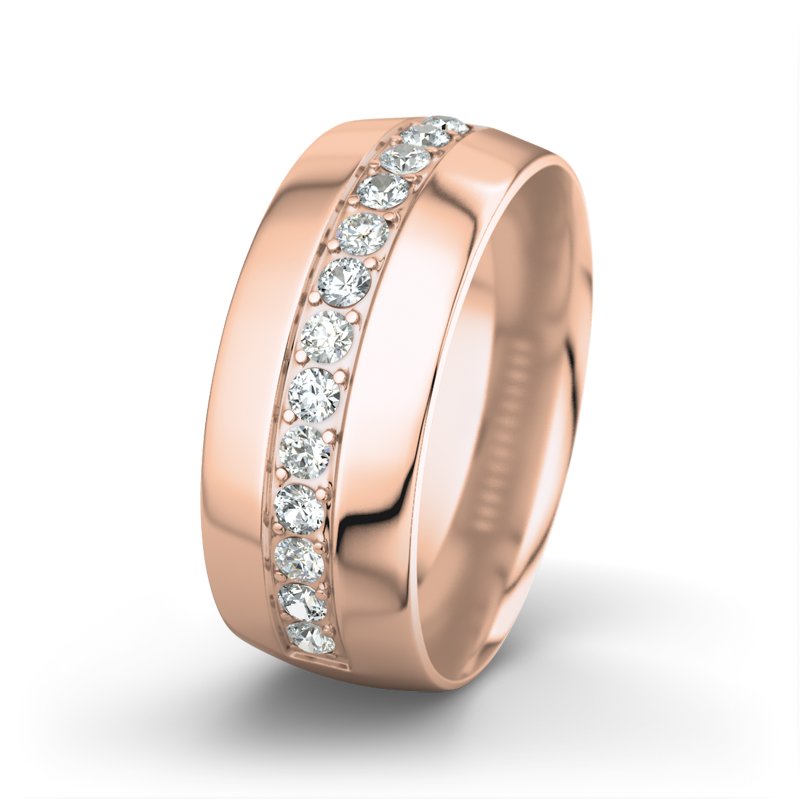 Diamantring Jamie, Rotgold 750, von vorn