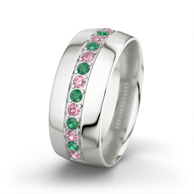 Pinker Turmalin Sterlingsilberring Jamie, Sterlingsilber 925, von vorn