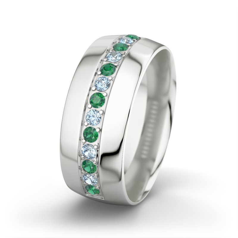 Smaragd Sterlingsilberring Jamie, Sterlingsilber 925, von vorn