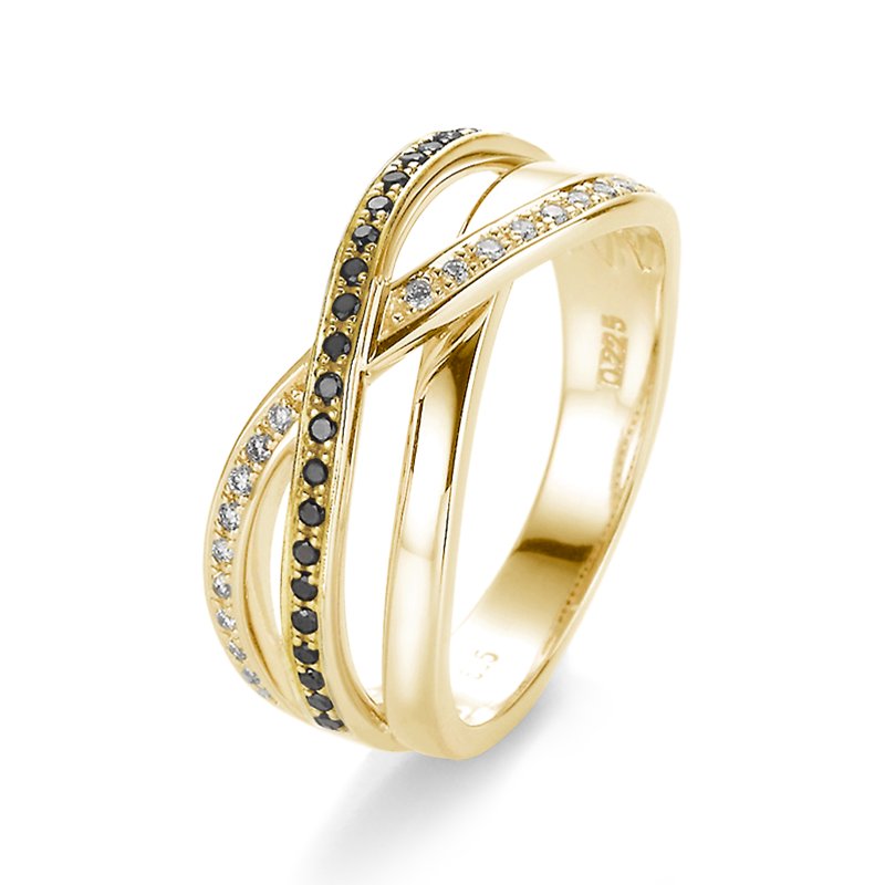 Diamantring Jana, Gelbgold 585, von vorn