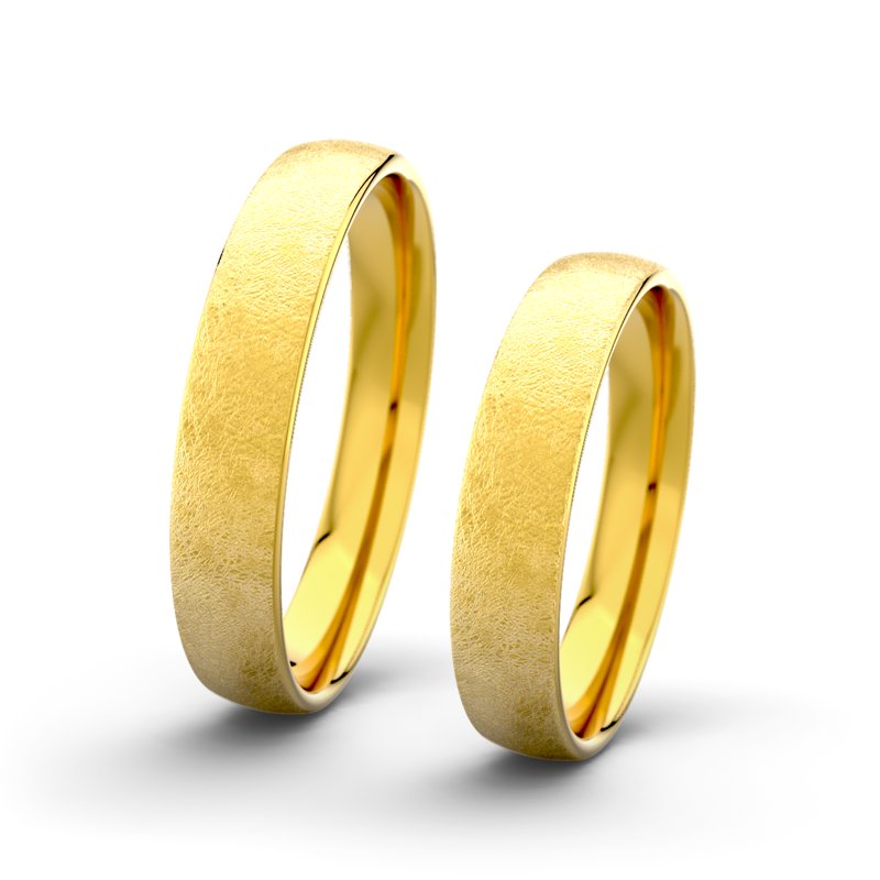 Kein Stein Gelbgold eismattring Jane F4 P3, Gelbgold 375 eismatt, von vorn