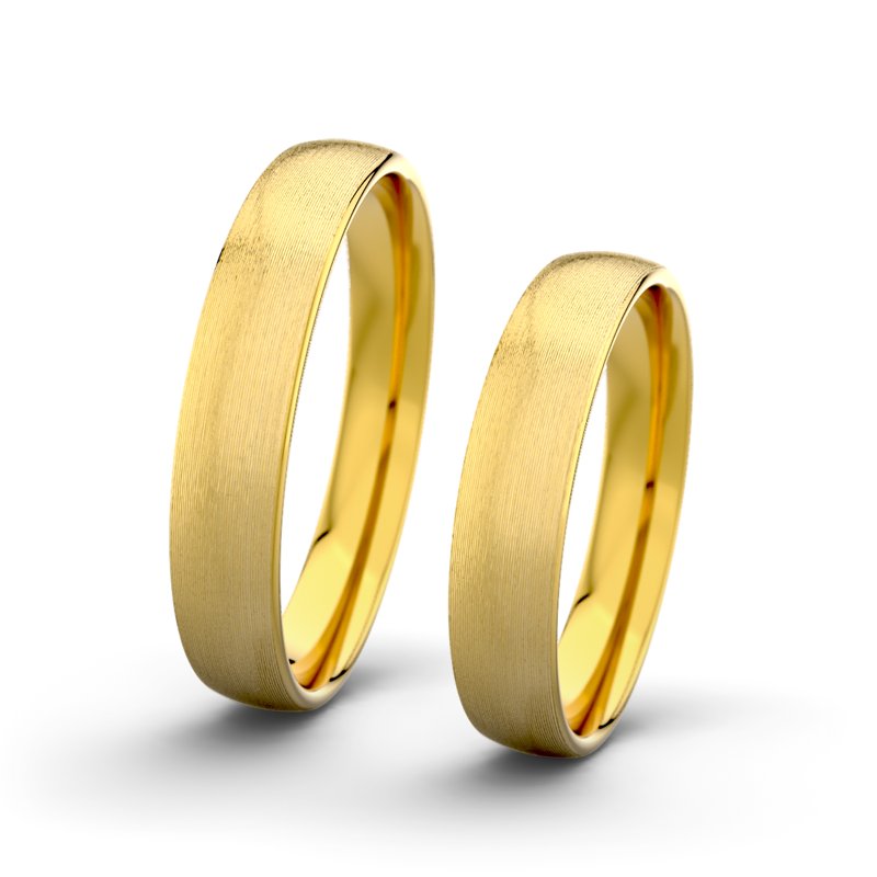 Kein Stein Gelbgold längsmattring Jane F4 P3, Gelbgold 375 längsmatt, von vorn