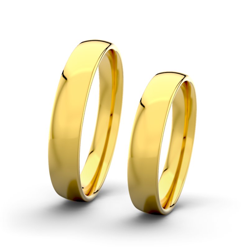 Kein Stein Gelbgold poliertring Jane F4 P3, Gelbgold 375 poliert, von vorn