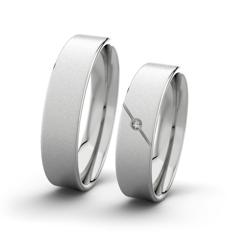 Diamantring Jane F5 P1, Palladium 950 Sandmattfein, von vorn