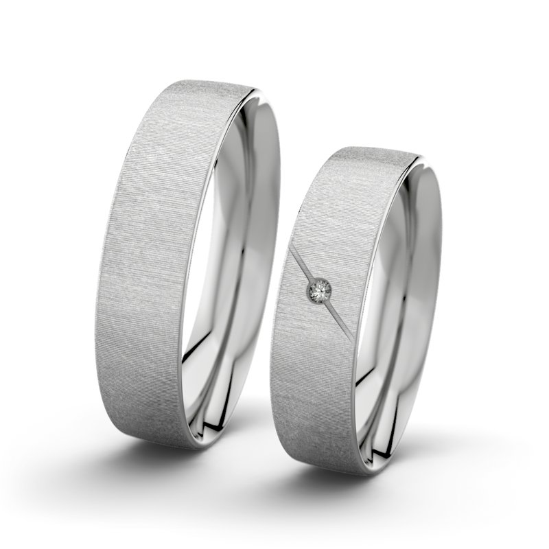 Diamantring Jane F5 P2, Platinum 600 quermatt, von vorn
