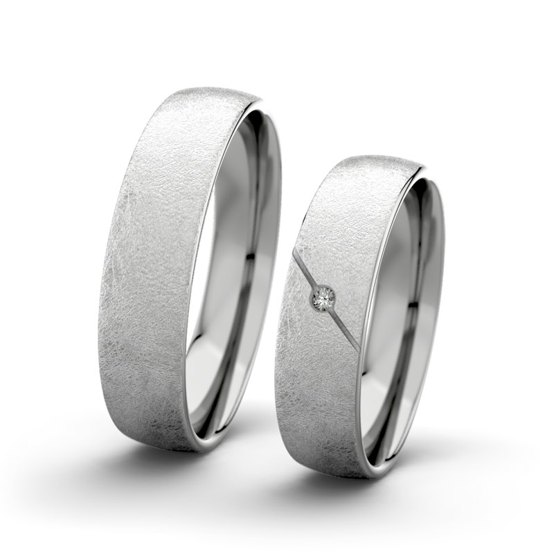 Diamantring Jane F5 P3, Palladium 585 eismatt, von vorn