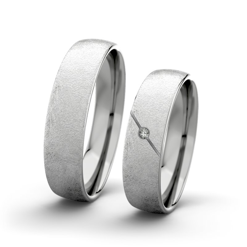 Diamantring Jane F5 P3, Platinum 600 eismatt, von vorn