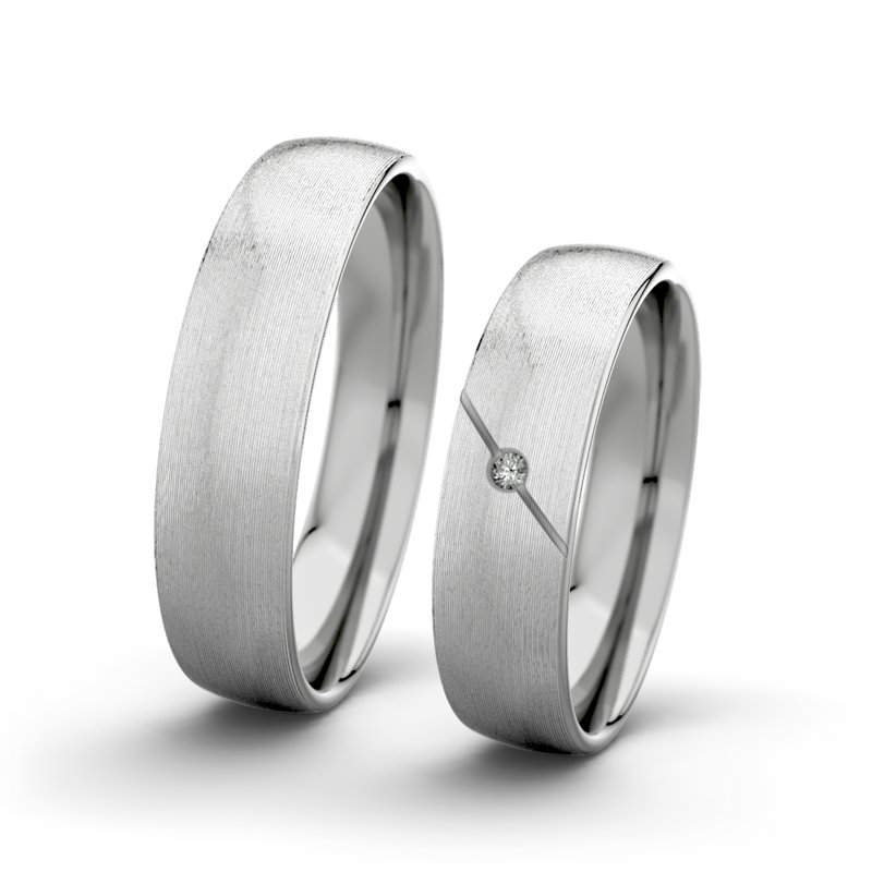 Diamantring Jane F5 P3, Platinum 950 längsmatt, von vorn