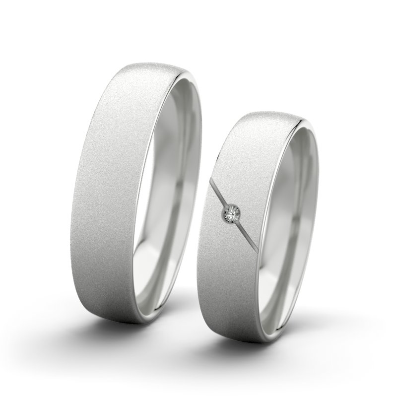Diamantring Jane F5 P3, Sterlingsilber 925 Sandmattfein, von vorn