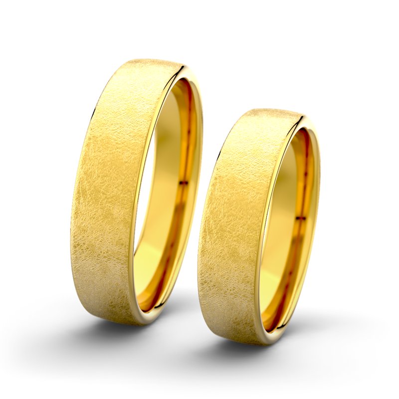 Kein Stein Gelbgold eismattring Jane F5 P4, Gelbgold 375 eismatt, von vorn