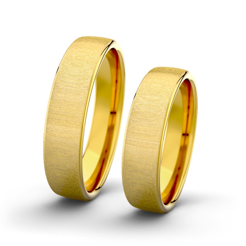Kein Stein Gelbgold quermattring Jane F5 P4, Gelbgold 375 quermatt, von vorn