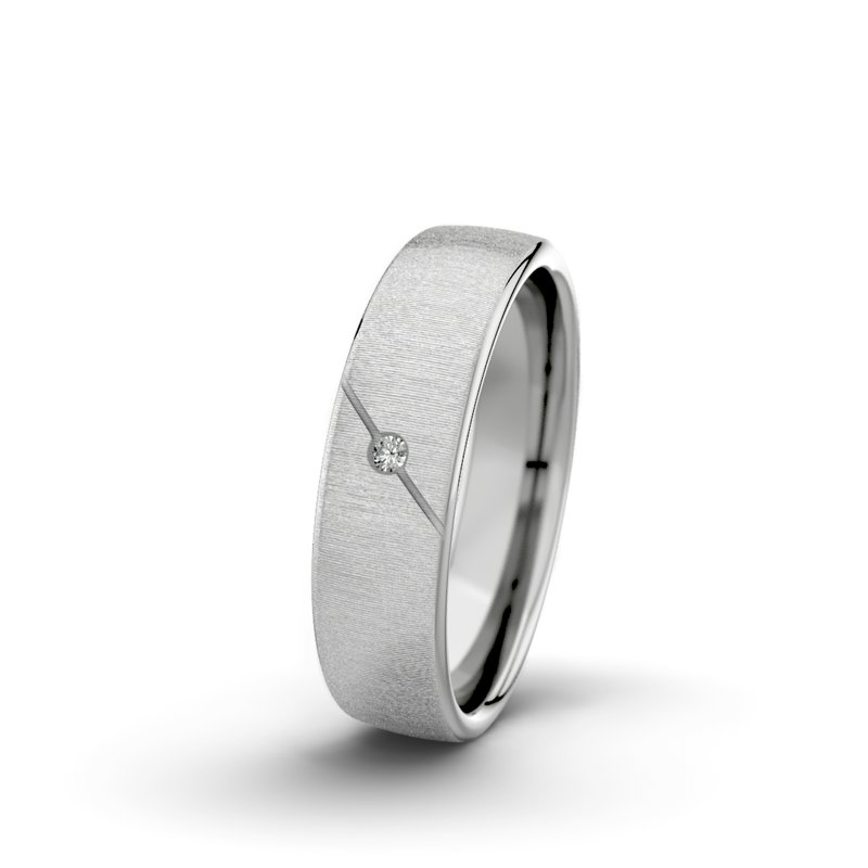 Diamantring Jane F5 P4, Platinum 600 quermatt, von vorn