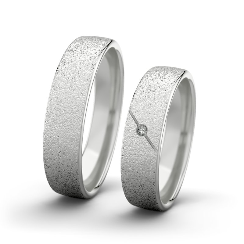 Diamantring Jane F5 P4, Sterlingsilber 925 Sandmattgrob, von vorn