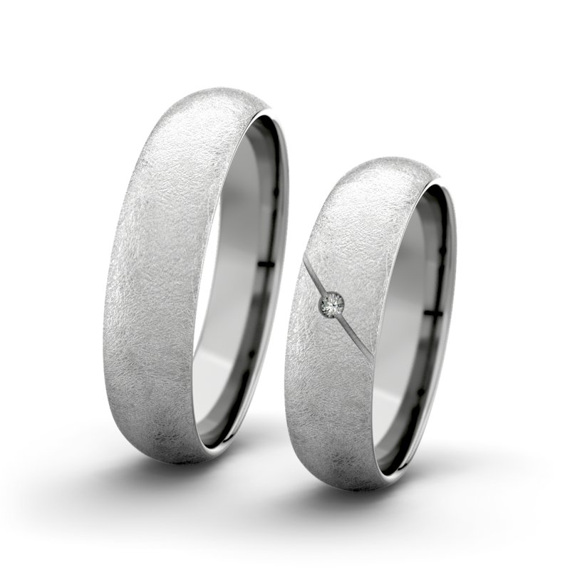 Diamantring Jane F5 P5, Platinum 600 eismatt, von vorn