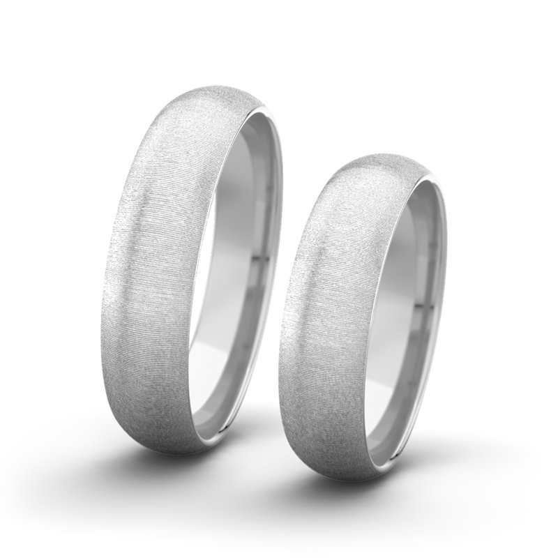Kein Stein Weißgold quermattring Jane F5 P5, Weißgold 585 quermatt, von vorn
