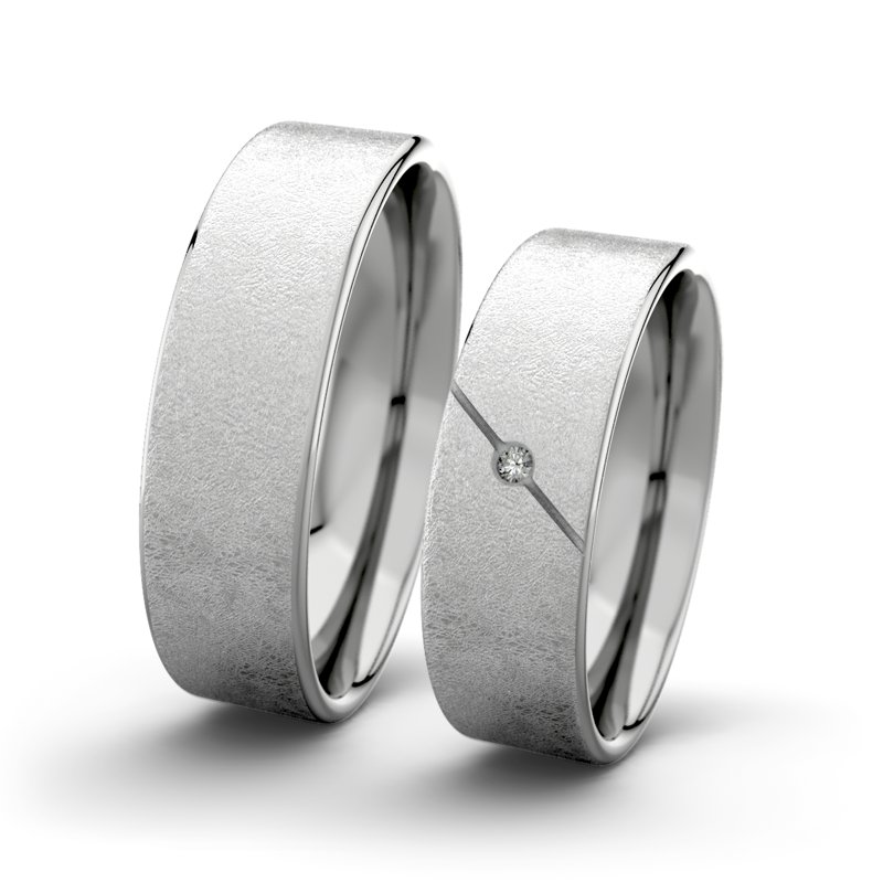 Diamantring Jane F6 P1, Platinum 600 eismatt, von vorn