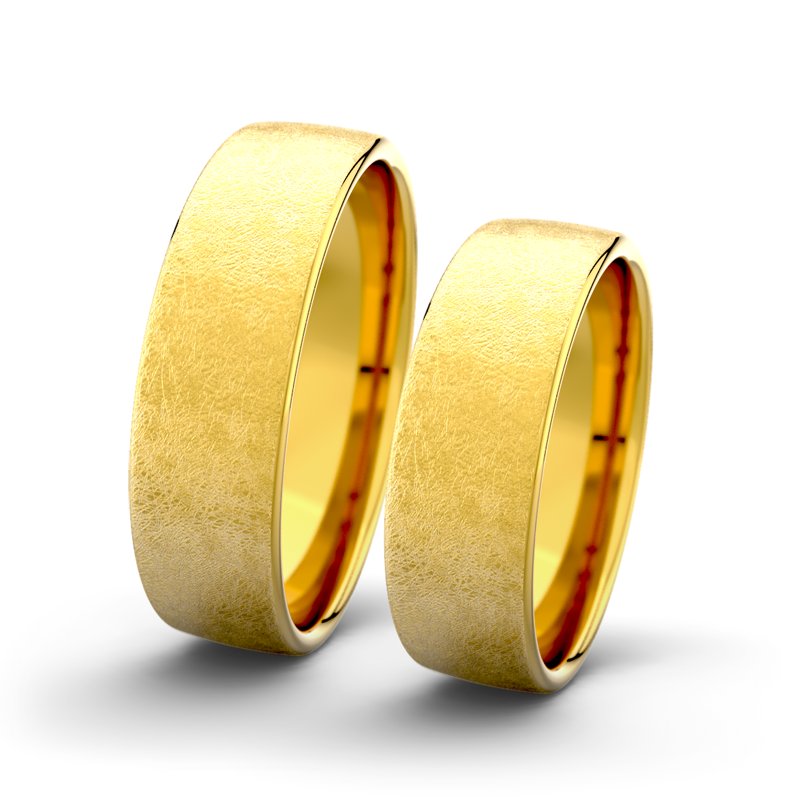 Kein Stein Gelbgold eismattring Jane F6 P4, Gelbgold 375 eismatt, von vorn