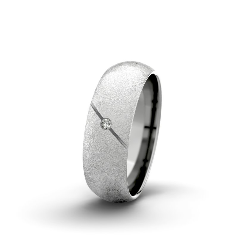 Diamantring Jane F6 P5, Palladium 585 eismatt, von vorn