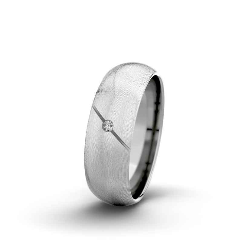 Diamantring Jane F6 P5, Palladium 950 längsmatt, von vorn