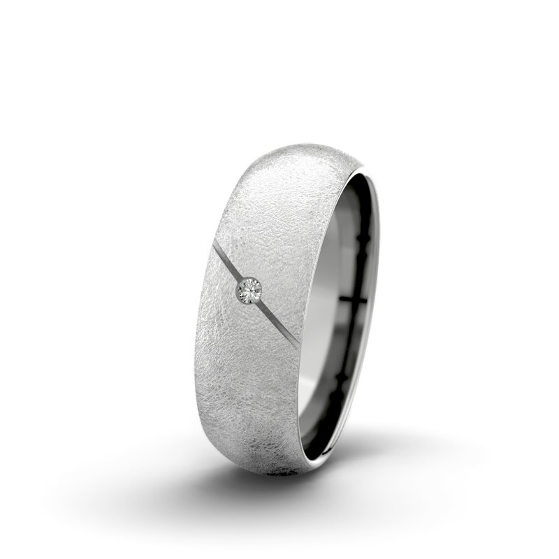 Diamantring Jane F6 P5, Platinum 600 eismatt, von vorn