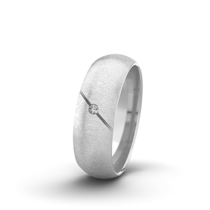 Diamantring Jane F6 P5, Weißgold 585 quermatt, von vorn