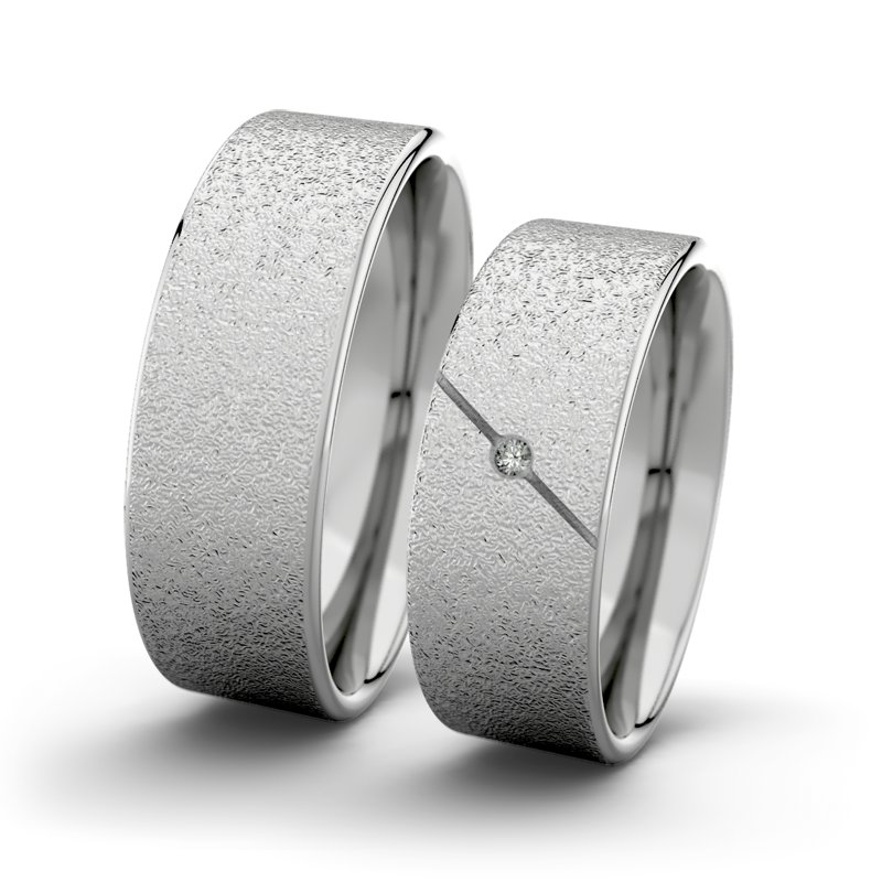 Diamantring Jane F7 P1, Palladium 950 Sandmattgrob, von vorn