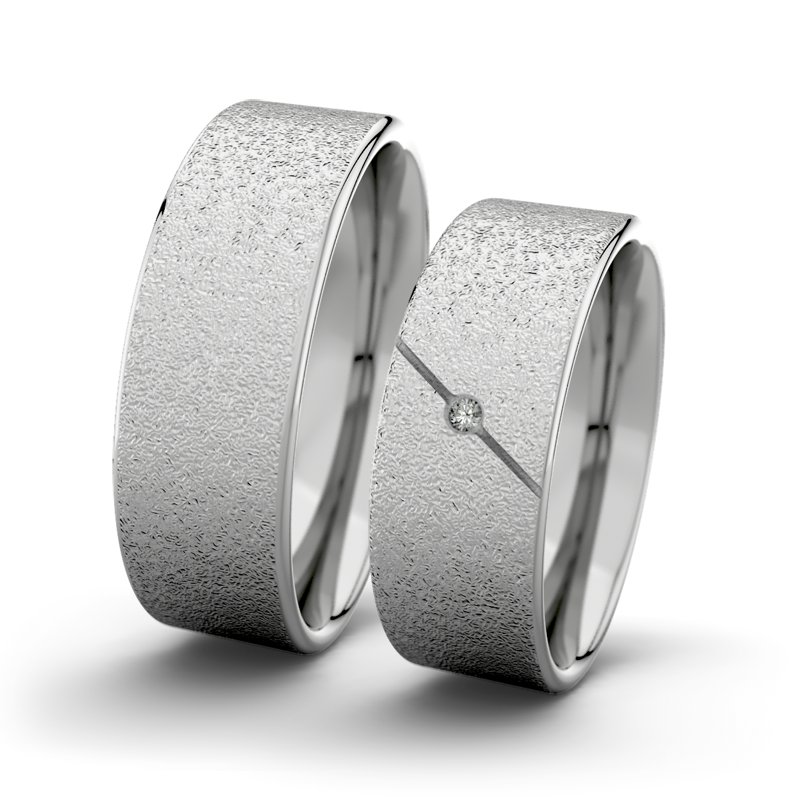 Diamantring Jane F7 P1, Platinum 950 Sandmattgrob, von vorn