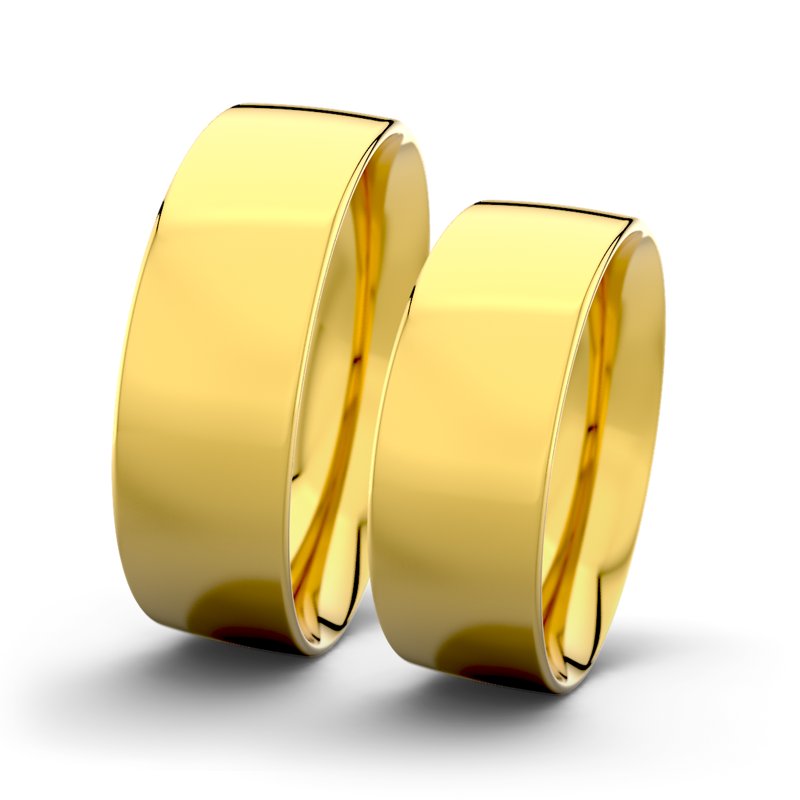 Kein Stein Gelbgold poliertring Jane F7 P2, Gelbgold 375 poliert, von vorn