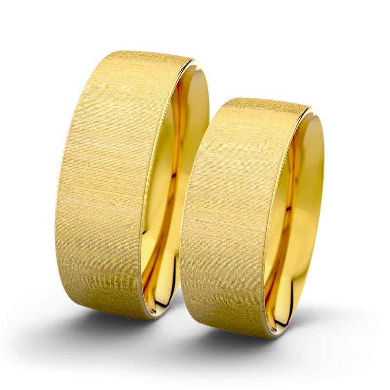 Kein Stein Gelbgold quermattring Jane F7 P2, Gelbgold 375 quermatt, von vorn