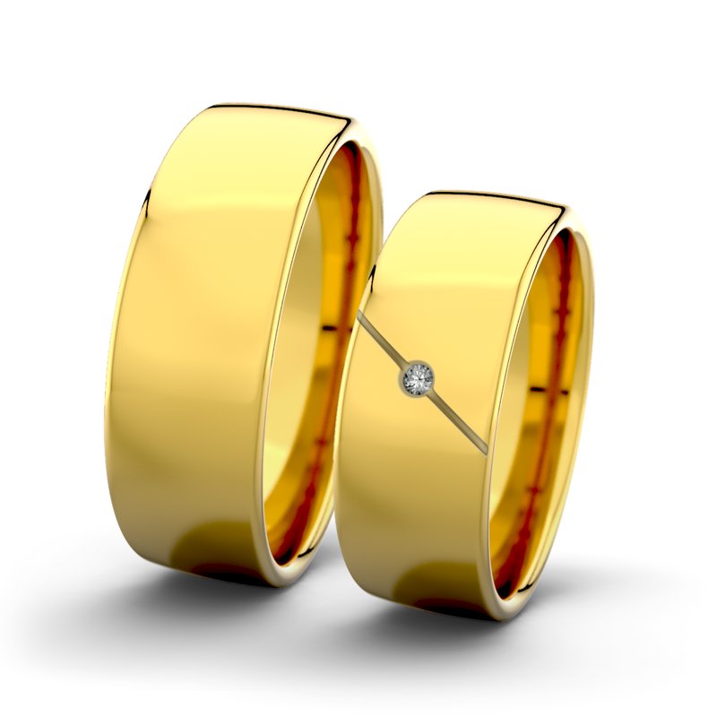 Diamantring Jane F7 P4, Gelbgold 375 poliert, von vorn