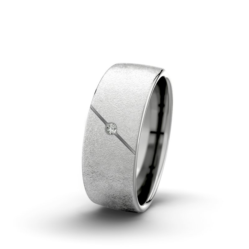 Diamantring Jane F7 P4, Platinum 600 eismatt, von vorn