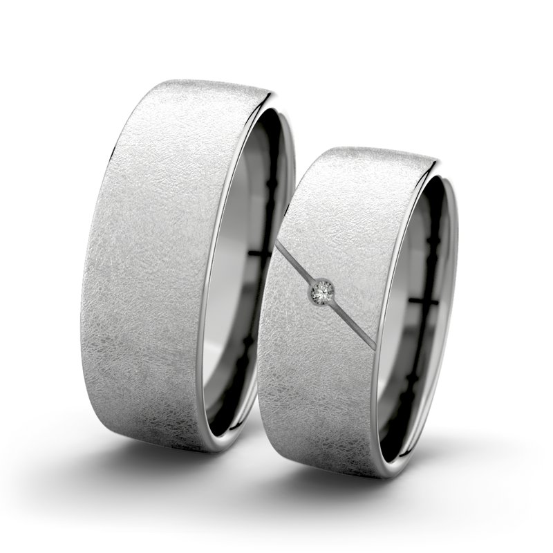 Diamantring Jane F7 P4, Platinum 600 eismatt, von vorn