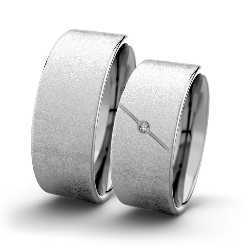 Diamantring Jane F8 P1, Palladium 950 eismatt, von vorn