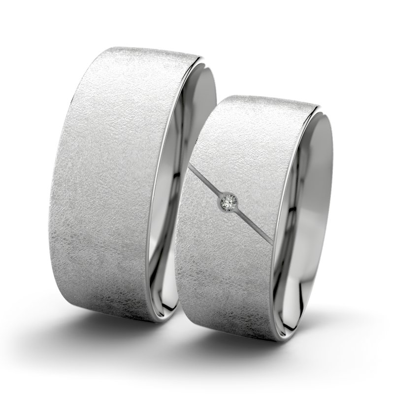 Diamantring Jane F8 P2, Platinum 600 eismatt, von vorn