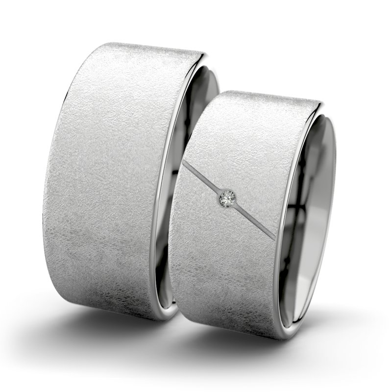 Diamantring Jane F9 P1, Platinum 950 eismatt, von vorn