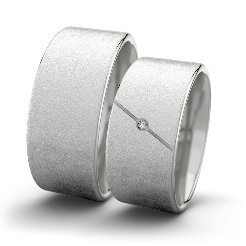 Diamantring Jane F9 P1, Sterlingsilber 925 eismatt, von vorn