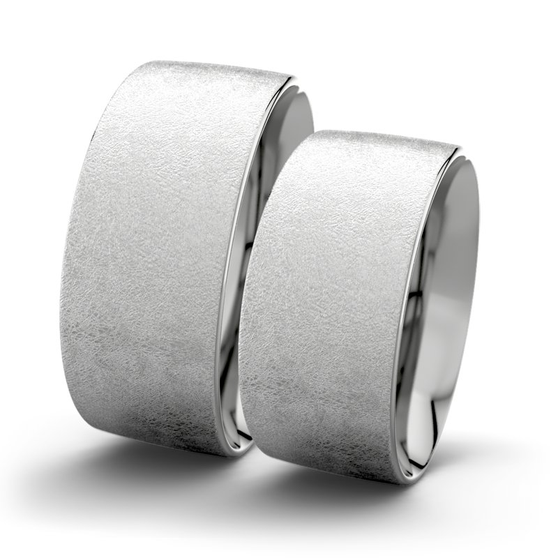 Kein Stein Platinum eismattring Jane F9 P2, Platinum 950 eismatt, von vorn