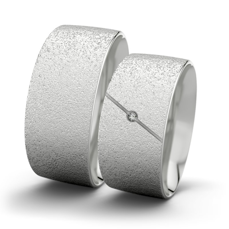 Diamantring Jane F9 P2, Sterlingsilber 925 Sandmattgrob, von vorn