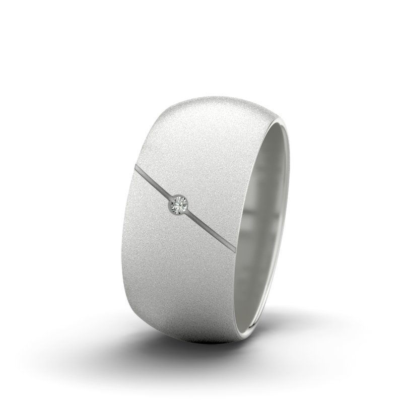 Diamantring Jane F9 P5, Sterlingsilber 925 Sandmattfein, von vorn