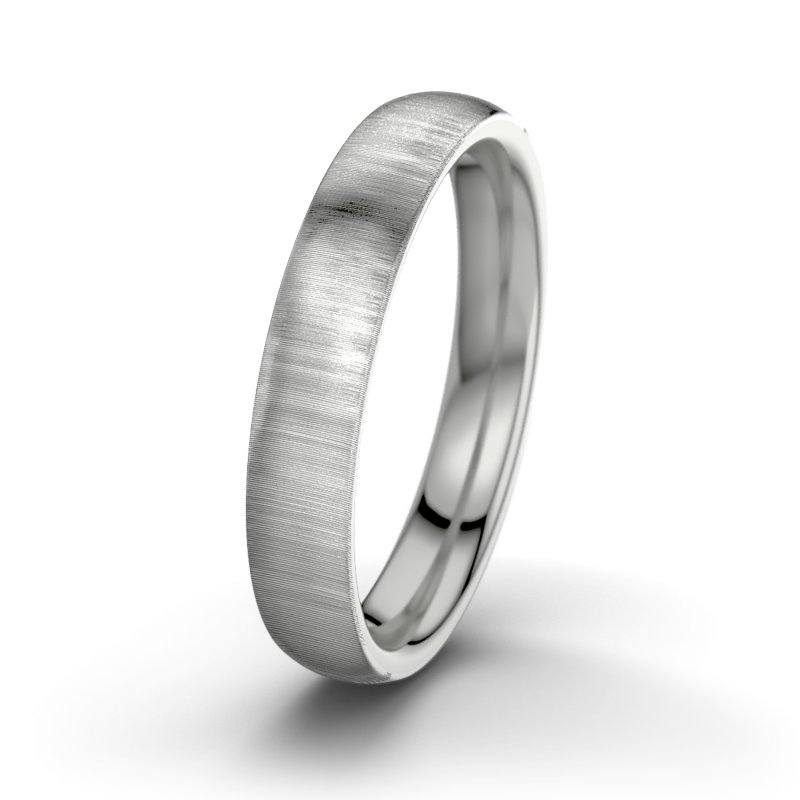 Kein Stein Palladium quermattring JFK M4, Palladium 950 quermatt, von vorn
