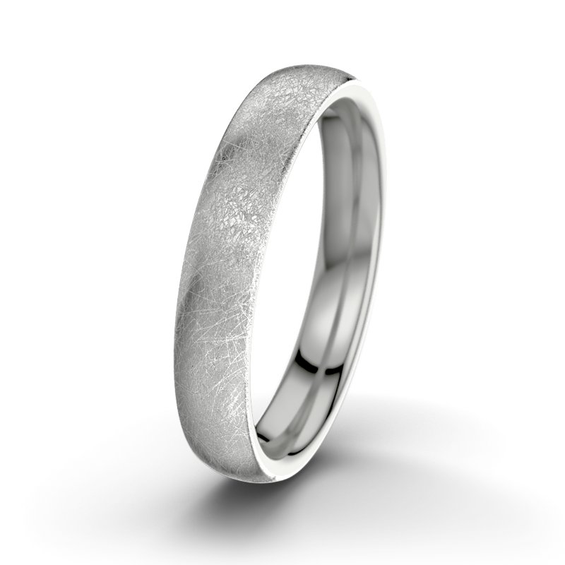 Kein Stein Platinum eismattring JFK M4, Platinum 950 eismatt, von vorn