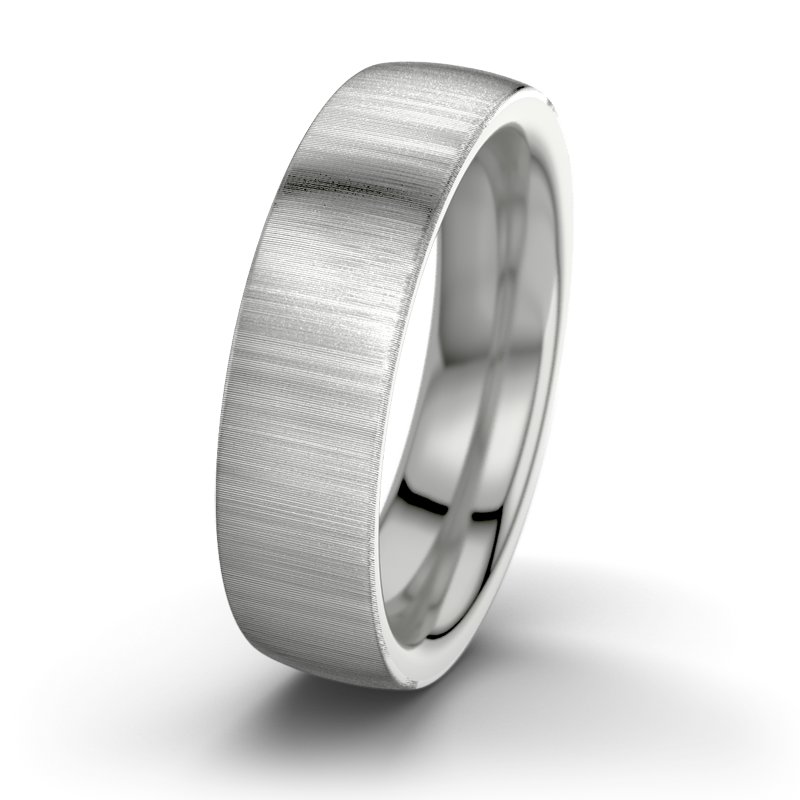 Kein Stein Palladium quermattring JFK M6, Palladium 950 quermatt, von vorn