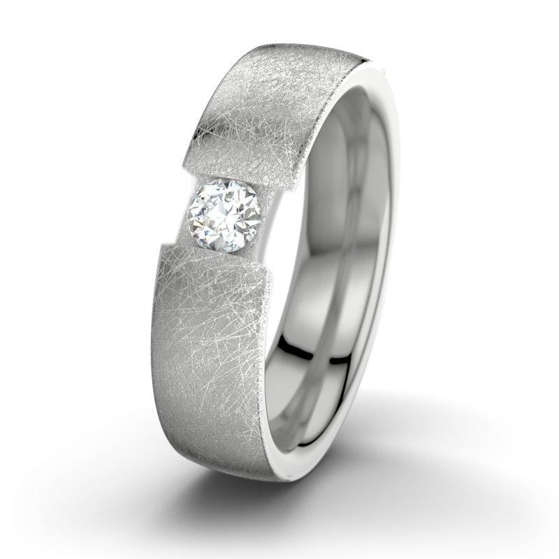 Diamantring JFK M6, Platinum 600 eismatt, von vorn