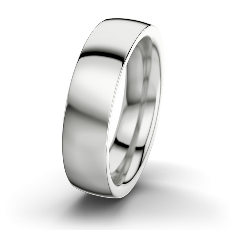Kein Stein Sterlingsilber poliertring JFK M6, Sterlingsilber 925 poliert, von vorn